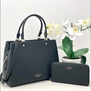 Kate Spade Leila Md Satchel And Wallet Set Black